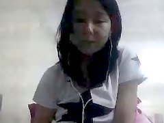 kinesisk pige, genert, webcam