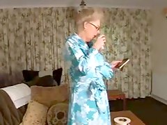 bedstemor, onanerer, varm, amatør