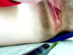 kundička, chlpaté, masturbácia, strek dovnútra