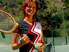 Coed playing tennis and fucking