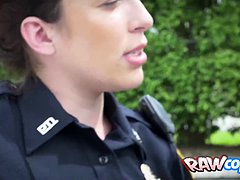 Tattooed lesbian cop tanted criminal to FUCK her partner