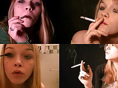 fumar, loira, sensual, compilação