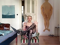 transvestit, webcam, latina, smæk, ryk off hånd