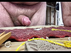 Cbt with pins and needles through balls Cumshot
