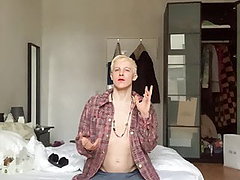 transvestit, stor pik, crossdresser, webcam, fisting