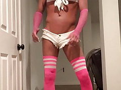 服装倒錯者, ポージング, 白, アメリカン, ランジェリー