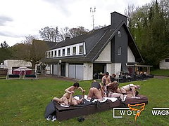Wild outdoor swinger party! Wolfwagner