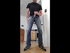 zapatos, micción, masturbación, musculoso, gran polla