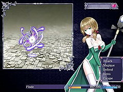 Ambrosia Hentai game Ep1 Sexy nun fights naked flower girl