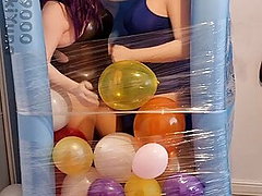 Xelphie and Yuna in the balloon chamber (contains popping)