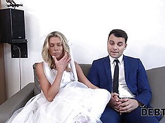 DEBT4k. Debt collector fucks the bride in white dress