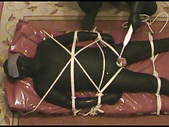 esclave, maître, attachés avec une corde bondage, branleur main, hongroise