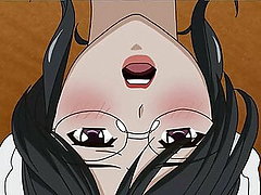 animație japoneză, servitoare, bust mare, cu benzi animate