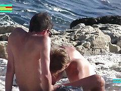 plage, sucer, muscle, branleur main, anal