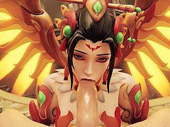 3D Mercy from Overwatch Sucked a Big Cock