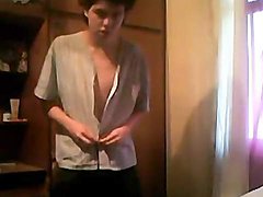 Twink striptease leads to masturbating his dick