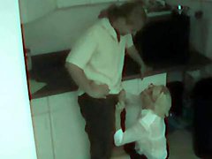 Couple caught fucking in the office kitchen