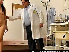 Curvy amateur gets a gynecological exam