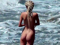 sexy, blonde, voyeur, caméra cachée, la nudité en public