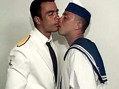Latin guys in military uniform kiss and suck dick