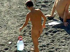 abbronzatura, posare, nuda, pupa, spiaggia, tette naturali