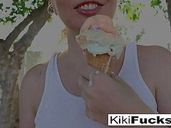 Kiki Daire has a sexy,messy time with some ice cream