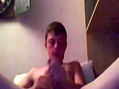 Amateur humps a pillow and jerks off his dick