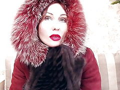 Fur fetish,mommy in fur coat,fur gloves and fur hat