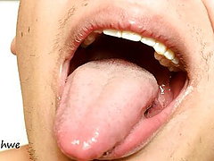 Drooling and showing uvula in HD drooling 