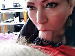 My mature busty slut wife sucks my dick & jumps on my cock!