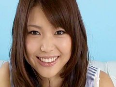 Smiling babe Megumi Shino is poking that snatch