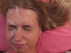 recopilación, europeas, estrella porno, facial, morena