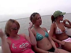 Bikini girls on boat and in car and look sexy