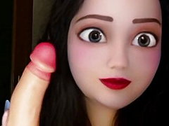 Happy doll plays with dildo