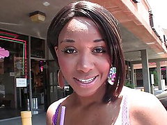 Brunette Imani fucks a cock and makes him ejaculate