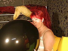Annadevot - Black Balloon,golden heels,red fingernails