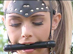 Hardcore outdoor BDSM scene with Chlo? Toy