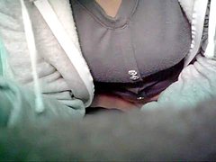 Slender babe is pissing on tape,showing her trimmed pussy
