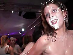 Topless sluts covered in whipped cream
